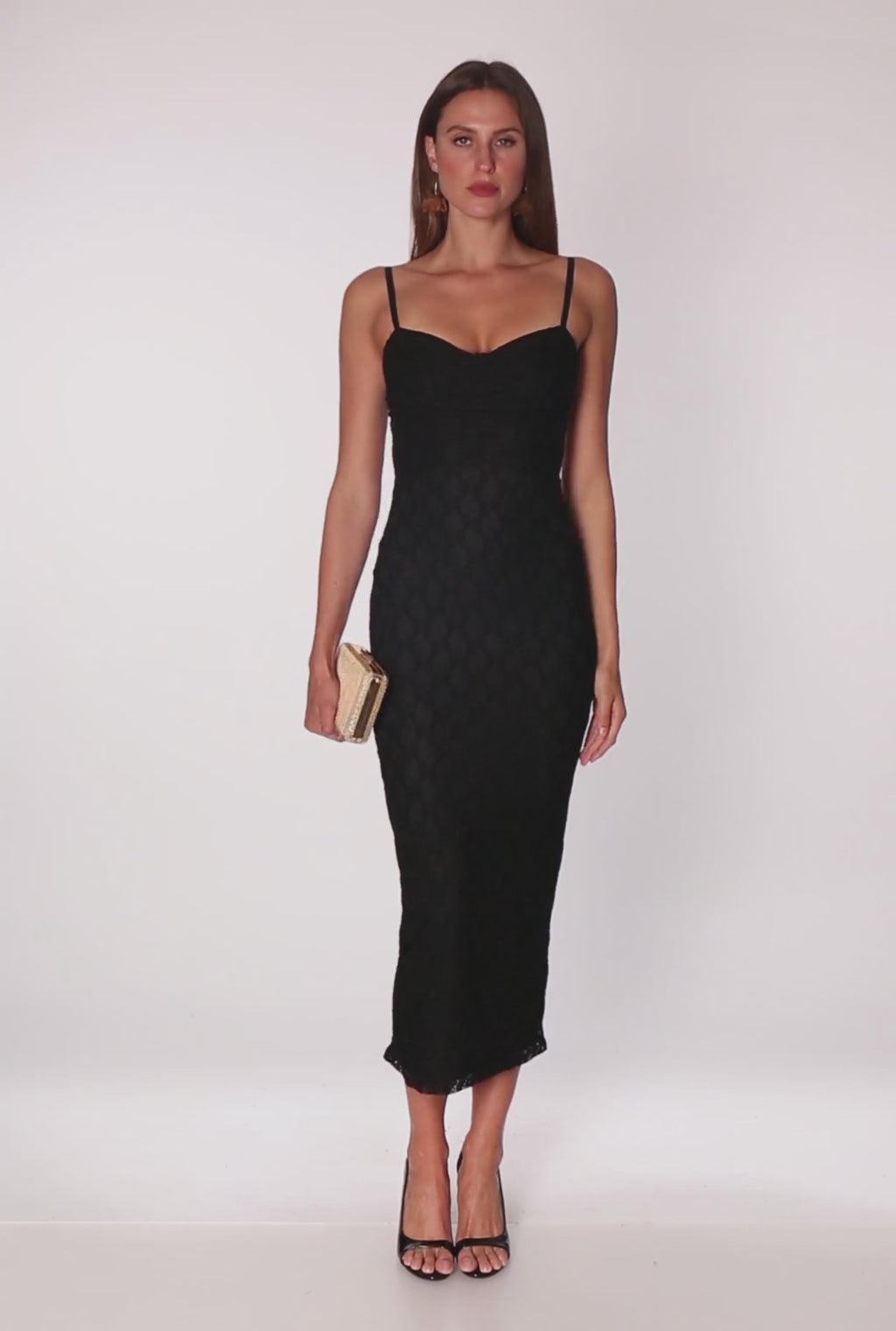 Floral Lace Sweetheart Cowl Neck Maxi Dress