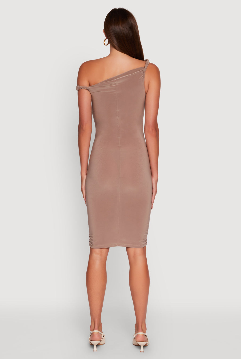 Ruched One Shoulder Bodycon Mini Dress