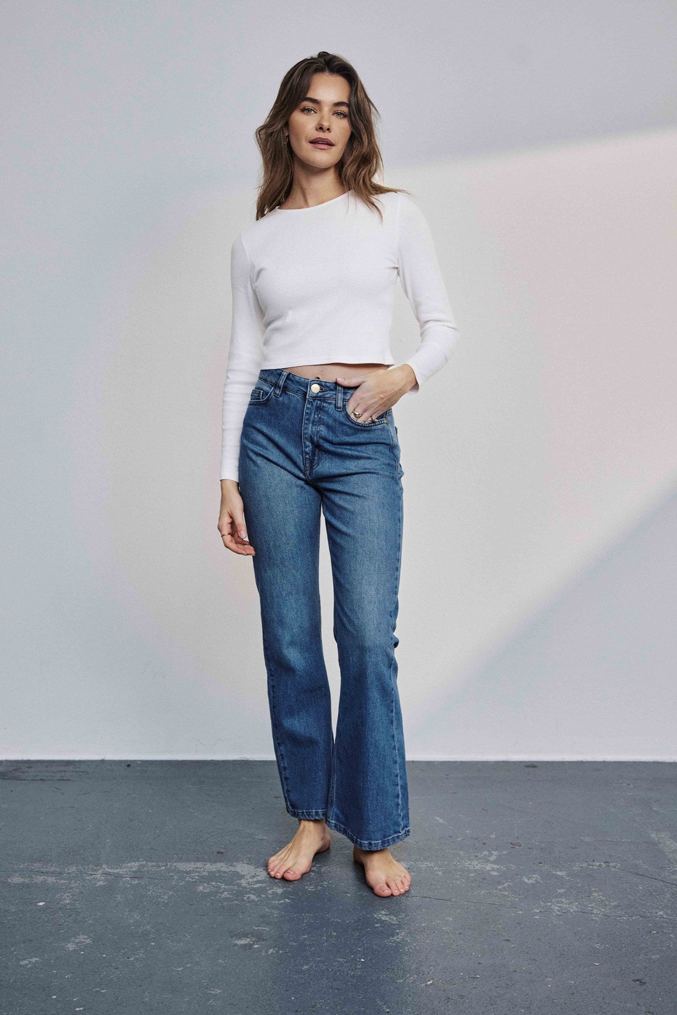 NULONDON JEANS SHORT - Med. Blue Washed Denim