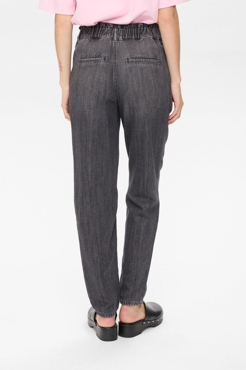 NUSEOUL PAPERBAG JEANS - Medium Grey Denim