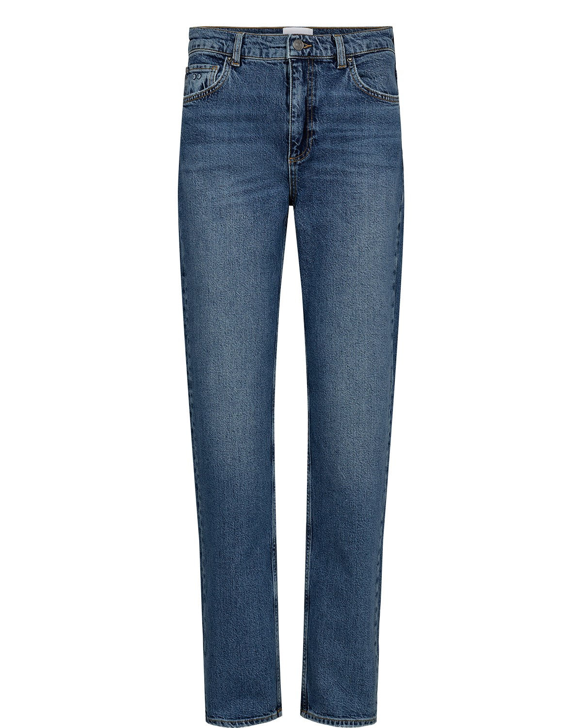 NUOSLO HR STRAIGHT JEANS - S3013 - Medium Blue Denim