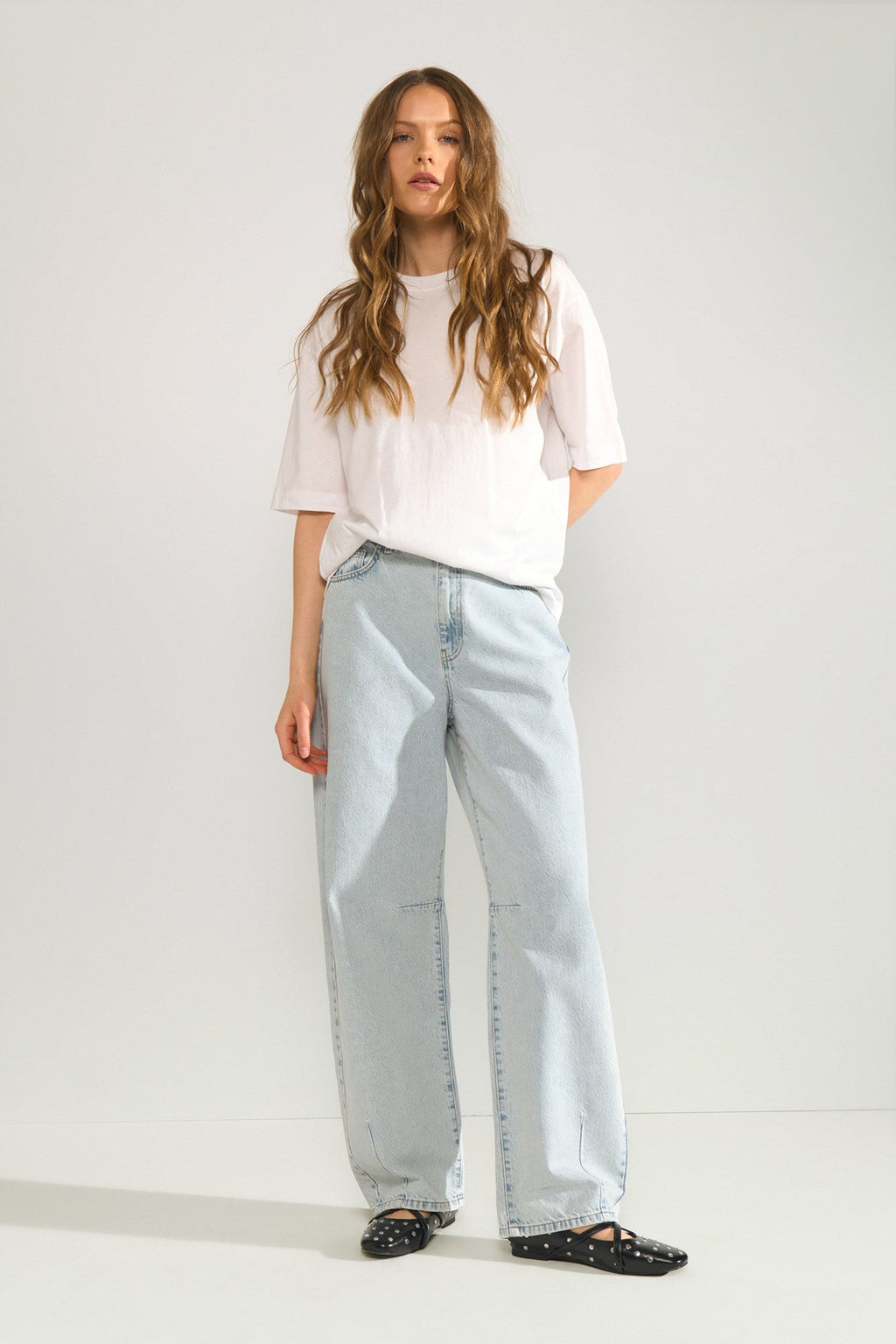 NUSEVILLE MR BARREL JEANS P3145 - Light Blue Bleach